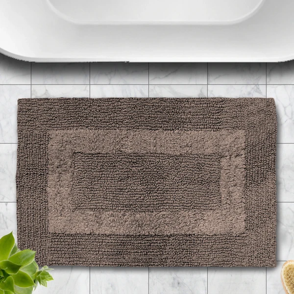 LUXE HOME INTERNATIONAL Luxe Home Bath Mat 3200 GSM Cotton Super Soft Absorbent Paris Mat, Hotel Bath Mat for Bathroom, Kitchen, Doormat, Floor mat ( Coffee , 40 Cm x 60 Cm , Pack of 1 ) - 40x60 cm, Coffee