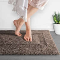 LUXE HOME INTERNATIONAL Luxe Home Bath Mat 3200 GSM Cotton Super Soft Absorbent Paris Mat, Hotel Bath Mat for Bathroom, Kitchen, Doormat, Floor mat ( Coffee , 40 Cm x 60 Cm , Pack of 1 ) - 40x60 cm, Coffee