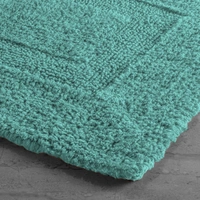 LUXE HOME INTERNATIONAL Luxe Home Bath Mat 3200 GSM Cotton Super Soft Absorbent Paris Mat, Hotel Bath Mat for Bathroom, Kitchen, Doormat, Floor mat ( Turquish , 40 Cm x 60 Cm , Pack of 1 ) - 40x60 cm, Turquish