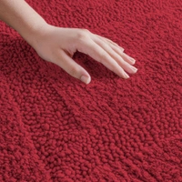 LUXE HOME INTERNATIONAL Luxe Home Bath Mat 3200 GSM Cotton Super Soft Absorbent Paris Mat, Hotel Bath Mat for Bathroom, Kitchen, Doormat, Floor mat ( Maroon , 40 Cm x 60 Cm , Pack of 1 ) - 40x60 cm, Maroon
