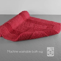 LUXE HOME INTERNATIONAL Luxe Home Bath Mat 3200 GSM Cotton Super Soft Absorbent Paris Mat, Hotel Bath Mat for Bathroom, Kitchen, Doormat, Floor mat ( Maroon , 40 Cm x 60 Cm , Pack of 1 ) - 40x60 cm, Maroon