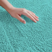 LUXE HOME INTERNATIONAL Luxe Home Bath Mat 3200 GSM Cotton Super Soft Absorbent Paris Mat, Hotel Bath Mat for Bathroom, Kitchen, Doormat, Floor mat ( Aqua , 40 Cm x 60 Cm , Pack of 1 ) - 40x60 cm, Aqua