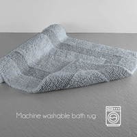 LUXE HOME INTERNATIONAL Luxe Home Bath Mat 3200 GSM Cotton Super Soft Absorbent Paris Mat, Hotel Bath Mat for Bathroom, Kitchen, Doormat, Floor mat ( Silver , 40 Cm x 60 Cm , Pack of 1 ) - 40x60 cm, Silver