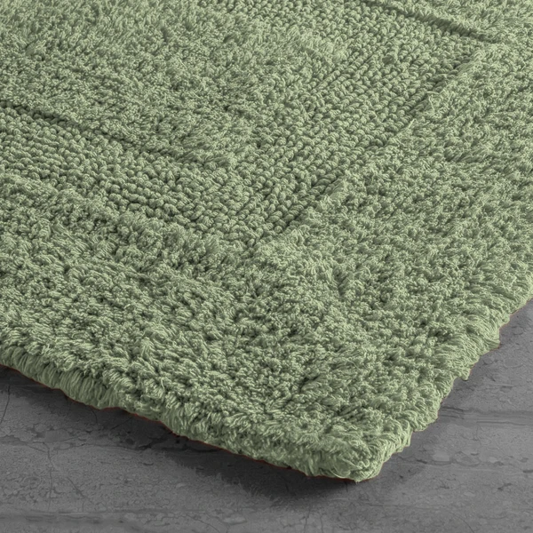 LUXE HOME INTERNATIONAL Luxe Home Bath Mat 3200 GSM Cotton Super Soft Absorbent Paris Mat, Hotel Bath Mat for Bathroom, Kitchen, Doormat, Floor mat ( Pista , 40 Cm x 60 Cm , Pack of 1 ) - Pista