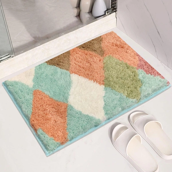 Luxe Home International Luxe Home Bath Mat Canada Diamond Super Soft Anti Skid Slip Water Soak Washable Door Mats for Home, Bathroom Mat, Floor Mat, Kitchen Mat for Floor (40x60 cm) Rust - 40X60 cm, Rust