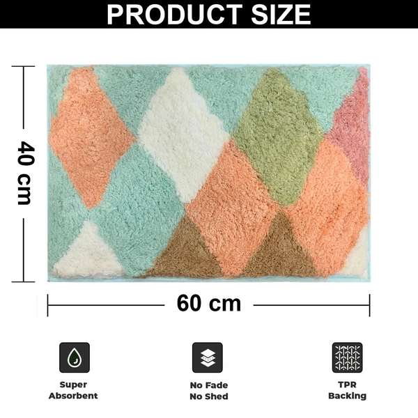 Luxe Home International Luxe Home Bath Mat Canada Diamond Super Soft Anti Skid Slip Water Soak Washable Door Mats for Home, Bathroom Mat, Floor Mat, Kitchen Mat for Floor (40x60 cm) Rust - 40X60 cm, Rust