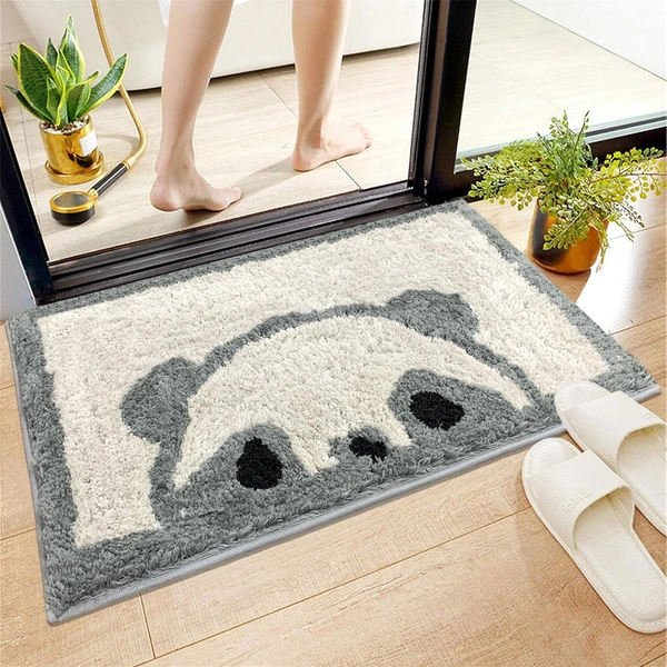 Luxe Home International Luxe Home Bath Mat Canada Panda Super Soft Anti Skid Slip Water Soak Washable Door Mats for Home, Bathroom Mat, Floor Mat, Kitchen Mat for Floor (40x60 cm) Grey - 40X60 cm, Grey