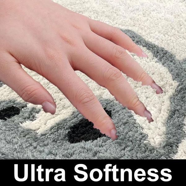 Luxe Home International Luxe Home Bath Mat Canada Panda Super Soft Anti Skid Slip Water Soak Washable Door Mats for Home, Bathroom Mat, Floor Mat, Kitchen Mat for Floor (40x60 cm) Grey - 40X60 cm, Grey