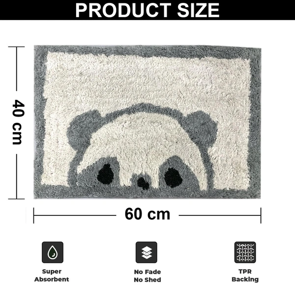 Luxe Home International Luxe Home Bath Mat Canada Panda Super Soft Anti Skid Slip Water Soak Washable Door Mats for Home, Bathroom Mat, Floor Mat, Kitchen Mat for Floor (40x60 cm) Grey - 40X60 cm, Grey
