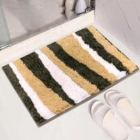 Luxe Home International Luxe Home Bath Mat Canada Stripes Super Soft Anti Skid Slip Water Soak Washable Door Mats for Home, Bathroom Mat, Floor Mat, Kitchen Mat for Floor (40x60 cm) Gold - 40X60 cm, Gold