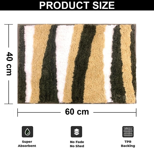Luxe Home International Luxe Home Bath Mat Canada Stripes Super Soft Anti Skid Slip Water Soak Washable Door Mats for Home, Bathroom Mat, Floor Mat, Kitchen Mat for Floor (40x60 cm) Gold - 40X60 cm, Gold