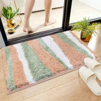 Luxe Home International Luxe Home Bath Mat Canada Stripes Super Soft Anti Skid Slip Water Soak Washable Door Mats for Home, Bathroom Mat, Floor Mat, Kitchen Mat for Floor (40x60 cm) Pink - 40X60 cm, Pink