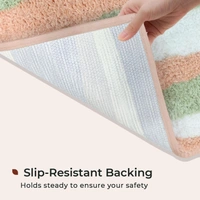 Luxe Home International Luxe Home Bath Mat Canada Stripes Super Soft Anti Skid Slip Water Soak Washable Door Mats for Home, Bathroom Mat, Floor Mat, Kitchen Mat for Floor (40x60 cm) Pink - 40X60 cm, Pink