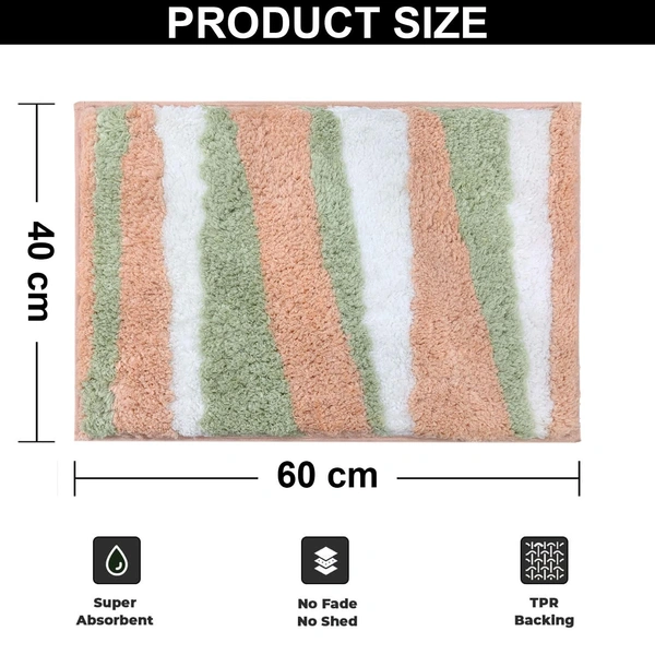 Luxe Home International Luxe Home Bath Mat Canada Stripes Super Soft Anti Skid Slip Water Soak Washable Door Mats for Home, Bathroom Mat, Floor Mat, Kitchen Mat for Floor (40x60 cm) Pink - 40X60 cm, Pink