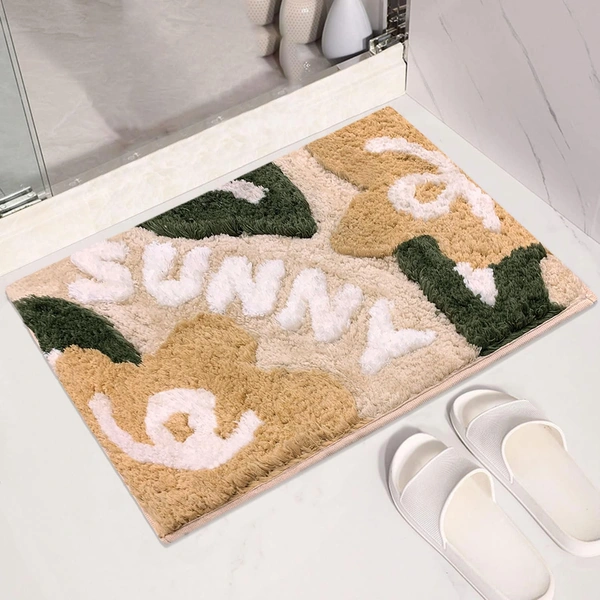 Luxe Home International Luxe Home Bath Mat Canada Sunny Super Soft Anti Skid Slip Water Soak Washable Door Mats for Home, Bathroom Mat, Floor Mat, Kitchen Mat for Floor (40x60 cm) Beige - 40X60 cm, Beige