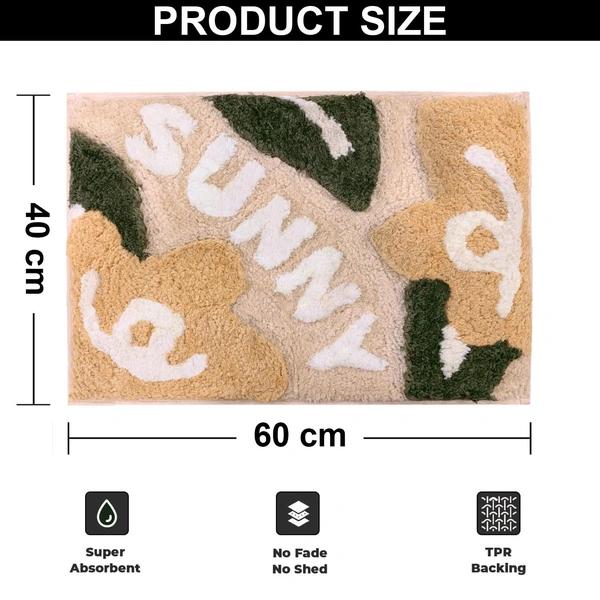 Luxe Home International Luxe Home Bath Mat Canada Sunny Super Soft Anti Skid Slip Water Soak Washable Door Mats for Home, Bathroom Mat, Floor Mat, Kitchen Mat for Floor (40x60 cm) Beige - 40X60 cm, Beige
