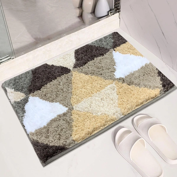 Luxe Home International Luxe Home Bath Mat Canada Triangle Super Soft Anti Skid Slip Water Soak Washable Door Mats for Home, Bathroom Mat, Floor Mat, Kitchen Mat for Floor (40x60 cm) Gold - 40X60 cm, Gold