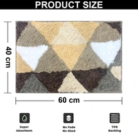 Luxe Home International Luxe Home Bath Mat Canada Triangle Super Soft Anti Skid Slip Water Soak Washable Door Mats for Home, Bathroom Mat, Floor Mat, Kitchen Mat for Floor (40x60 cm) Gold - 40X60 cm, Gold
