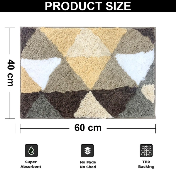 Luxe Home International Luxe Home Bath Mat Canada Triangle Super Soft Anti Skid Slip Water Soak Washable Door Mats for Home, Bathroom Mat, Floor Mat, Kitchen Mat for Floor (40x60 cm) Gold - 40X60 cm, Gold