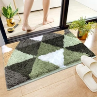 Luxe Home International Luxe Home Bath Mat Canada Triangle Super Soft Anti Skid Slip Water Soak Washable Door Mats for Home, Bathroom Mat, Floor Mat, Kitchen Mat for Floor (40x60 cm) Green - 40X60 cm, Green