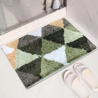Luxe Home International Luxe Home Bath Mat Canada Triangle Super Soft Anti Skid Slip Water Soak Washable Door Mats for Home, Bathroom Mat, Floor Mat, Kitchen Mat for Floor (40x60 cm) Green - 40X60 cm, Green