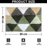 Luxe Home International Luxe Home Bath Mat Canada Triangle Super Soft Anti Skid Slip Water Soak Washable Door Mats for Home, Bathroom Mat, Floor Mat, Kitchen Mat for Floor (40x60 cm) Green - 40X60 cm, Green