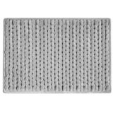 LUXE HOME INTERNATIONAL Luxe Home Bath Mat Super Soft Anti Slip Washable Braided Memory Foam Mat for Bathroom, Kitchen, Baby ( 17"x25", Silver, Pack of 1 ) - Silver