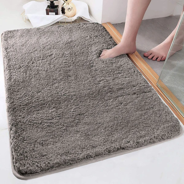 LUXE HOME INTERNATIONAL LuxeHomeBathmat2800GSMMicrofiberAntiSlipWaterAbsorbentMachineWashableandQuickDryVegasMatsforBathroom,Kitchen,Entrance(Taupe,60x90Cm,Packof1) - Taupe