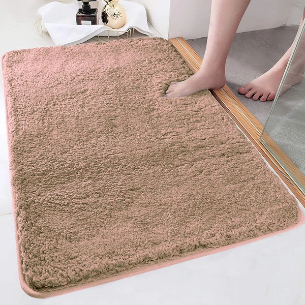 LUXE HOME INTERNATIONAL Luxe Home Bathmat 2800 GSM Microfiber Anti Slip Water Absorbent Machine Washable and Quick Dry Vegas Mats for Bathroom, Kitchen, Entrance ( Rust , 60x90 Cm , Pack of 1 ) - Rust