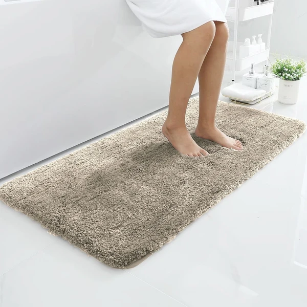 LUXE HOME INTERNATIONAL Luxe Home Bathmat 2800 GSM Microfiber Anti Slip Water Absorbent Machine Washable and Quick Dry Vegas Mats for Bathroom, Kitchen, Entrance ( Beige , 60x90 Cm , Pack of 1 ) - Beige