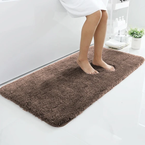 LUXE HOME INTERNATIONAL Luxe Home Bathmat 2800 GSM Microfiber Anti Slip Water Absorbent Machine Washable and Quick Dry Vegas Mats for Bathroom, Kitchen, Entrance ( Cocoa , 60x90 Cm , Pack of 1 ) - Cocoa