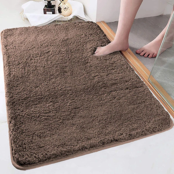 LUXE HOME INTERNATIONAL LuxeHomeBathmat2800GSMMicrofiberAntiSlipWaterAbsorbentMachineWashableandQuickDryVegasMatsforBathroom,Kitchen,Entrance(Cocoa,60x90Cm,Packof1) - Cocoa