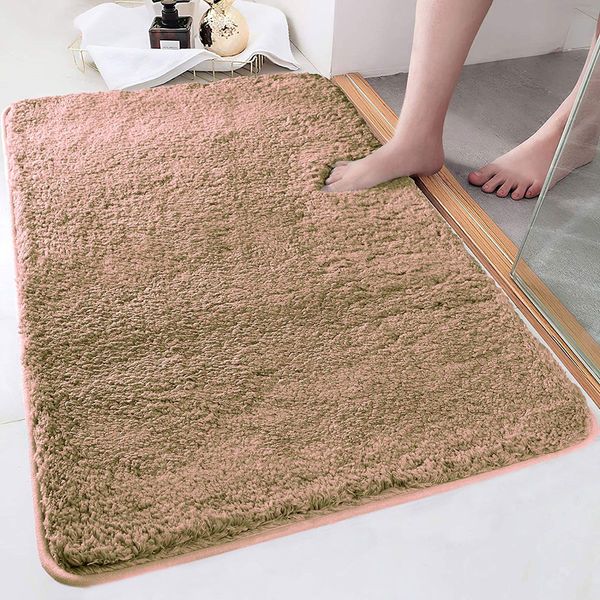 LUXE HOME INTERNATIONAL Luxe Home Bathmat 2800 GSM Microfiber Anti Slip Water Absorbent Machine Washable and Quick Dry Vegas Mats for Bathroom, Kitchen, Entrance ( Gold , 60x90 Cm , Pack of 1 ) - Gold
