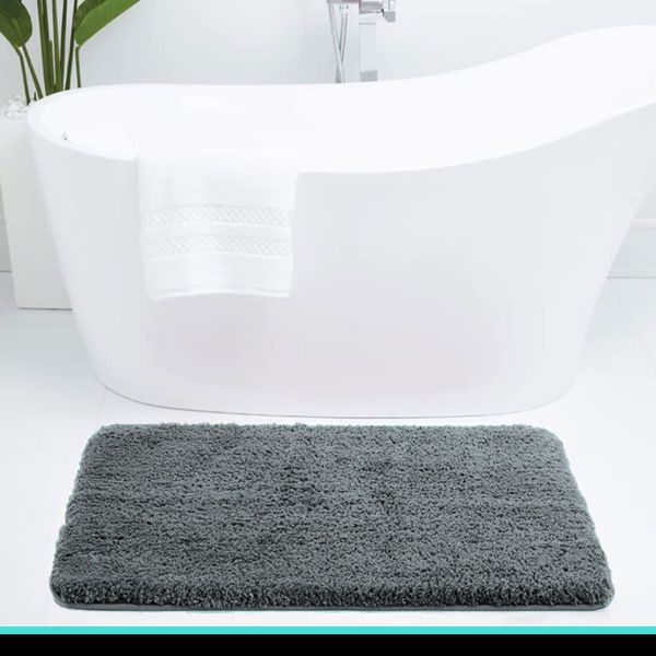 LUXE HOME INTERNATIONAL Luxe Home Bathmat 2800 GSM Microfiber Anti Slip Water Absorbent Machine Washable and Quick Dry Vegas Mats for Bathroom, Kitchen, Entrance ( Grey , 45x75 Cm , Pack of 1 ) - Grey