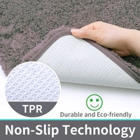 LUXE HOME INTERNATIONAL Luxe Home Bathmat 2800 GSM Microfiber Anti Slip Water Absorbent Machine Washable and Quick Dry Vegas Mats for Bathroom, Kitchen, Entrance ( Taupe , 60x90 Cm , Pack of 1 ) - 60x90 cm, Taupe