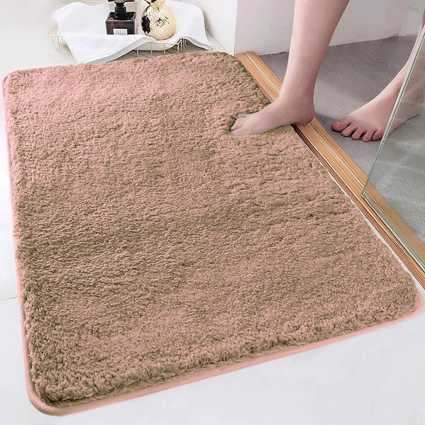 LUXE HOME INTERNATIONAL LuxeHomeBathmat2800GSMMicrofiberAntiSlipWaterAbsorbentMachineWashableandQuickDryVegasMatsforBathroom,Kitchen,Entrance(Rust,60x90Cm,Packof1) - Rust