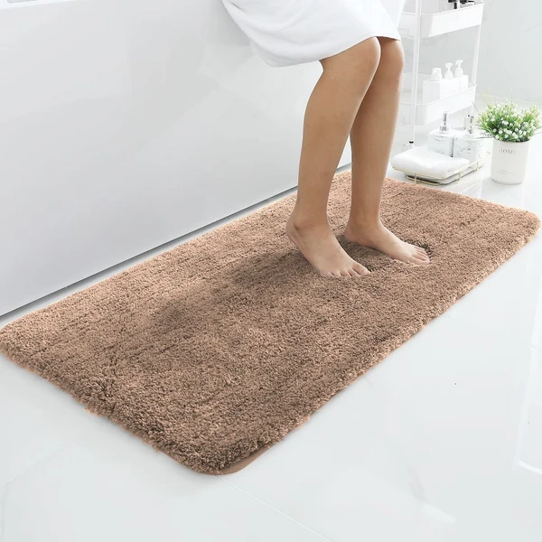 LUXE HOME INTERNATIONAL Luxe Home Bathmat 2800 GSM Microfiber Anti Slip Water Absorbent Machine Washable and Quick Dry Vegas Mats for Bathroom, Kitchen, Entrance ( Rust , 60x90 Cm , Pack of 1 ) - Rust