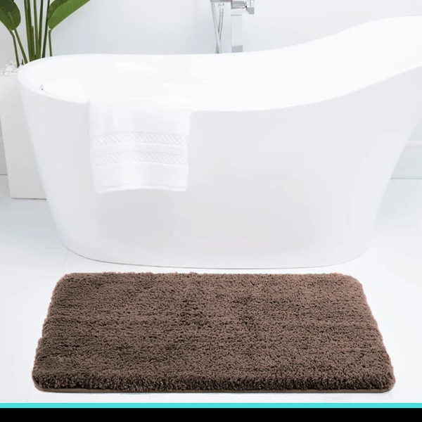 LUXE HOME INTERNATIONAL Luxe Home Bathmat 2800 GSM Microfiber Anti Slip Water Absorbent Machine Washable and Quick Dry Vegas Mats for Bathroom, Kitchen, Entrance ( Cocoa , 45x75 Cm , Pack of 1 ) - Cocoa