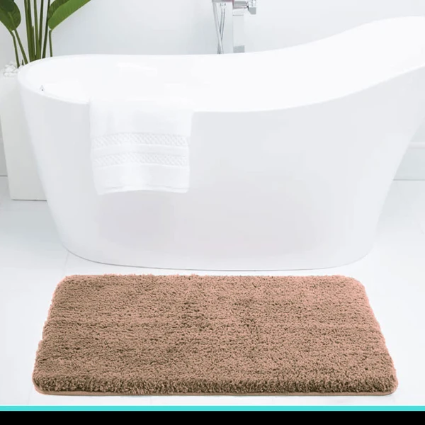 LUXE HOME INTERNATIONAL Luxe Home Bathmat 2800 GSM Microfiber Anti Slip Water Absorbent Machine Washable and Quick Dry Vegas Mats for Bathroom, Kitchen, Entrance ( Rust , 45x75 Cm , Pack of 1 ) - Rust