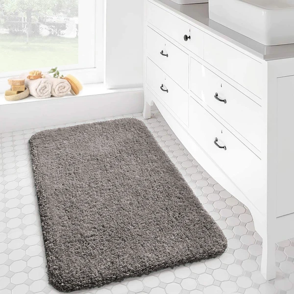 LUXE HOME INTERNATIONAL Luxe Home Bathmat 2800 GSM Microfiber Anti Slip Water Absorbent Machine Washable and Quick Dry Vegas Mats for Bathroom, Kitchen, Entrance ( Taupe , 40x60 Cm , Pack of 1 ) - Taupe