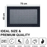 Luxe Home International Luxe Home Block Rubber Coir Door Mat Anti Slip Doormat for Indoor and Outdoor (Silver, 45cm x 75cm) - 45x75 cm, Silver