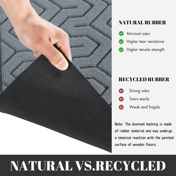 Luxe Home International Luxe Home Block Rubber Coir Door Mat Anti Slip Doormat for Indoor and Outdoor (Silver, 45cm x 75cm) - 45x75 cm, Silver