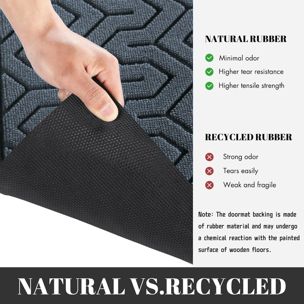 Luxe Home International Luxe Home Block Rubber Coir Door Mat Anti Slip Doormat for Indoor and Outdoor (Grey, 45cm x 75cm) - 45x75 cm, Grey