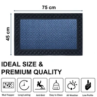 Luxe Home International Luxe Home Block Rubber Coir Door Mat Anti Slip Doormat for Indoor and Outdoor (Blue, 45cm x 75cm) - 45x75 cm, Blue