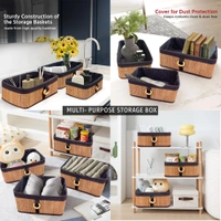 Luxe Home International Luxe Home Brick Storage Box Bamboo (33x23x14 cm) Eco-Friendly, Foldable Basket for Home (Natural, Pack of 1) - 33x23x14 cm, Natural