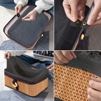 Luxe Home International Luxe Home Brick Storage Box Bamboo (33x23x14 cm) Eco-Friendly, Foldable Basket for Home (Natural, Pack of 1) - 33x23x14 cm, Natural