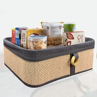 Luxe Home International Luxe Home Brick Storage Box Bamboo (33x23x14 cm) Eco-Friendly, Foldable Basket for Home (Beige, Pack of 1) - 33x23x14 cm, Beige