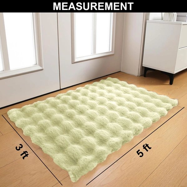 Luxe Home International Luxe Home Bubble Rabbit Fur Carpet Super Soft , Washable, Anti Skid Carpets for Home, Bedroom, Livingroom - ( 3x5 Feet, Gold ) - 3x5 Feet, Gold