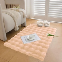Luxe Home International Luxe Home Bubble Rabbit Fur Carpet Super Soft , Washable, Anti Skid Carpets for Home, Bedroom, Livingroom - ( 3x5 Feet, Peach ) - 3x5 Feet, Peach