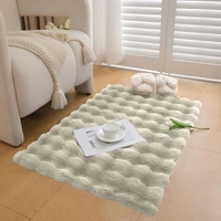 Luxe Home International Luxe Home Bubble Rabbit Fur Carpet Super Soft , Washable, Anti Skid Carpets for Home, Bedroom, Livingroom - ( 3x5 Feet, Taupe ) - 3x5 Feet, Taupe